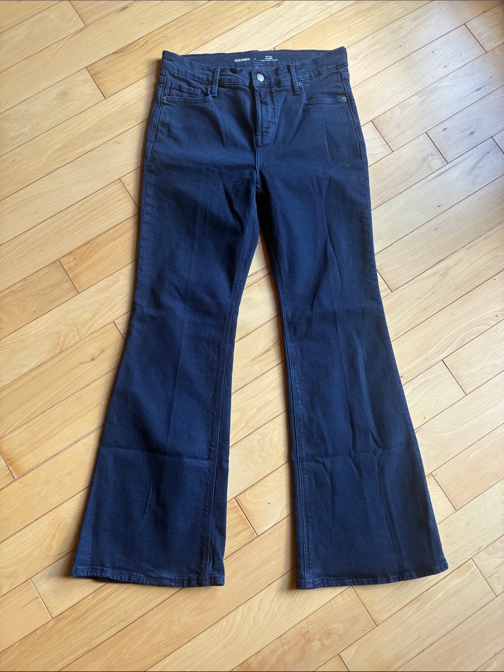 Old navy high rise wide leg dark wash stretch jeans s